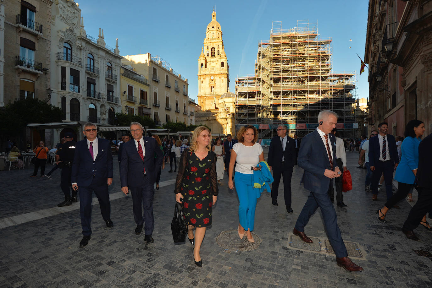 Las imágenes de la llegada de la comitiva de los países miembros de la UE a Murcia