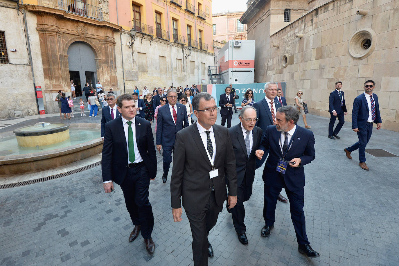 Las imágenes de la llegada de la comitiva de los países miembros de la UE a Murcia