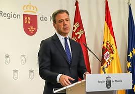 El portavoz del Gobierno regional, Marcos Ortuño, este jueves.
