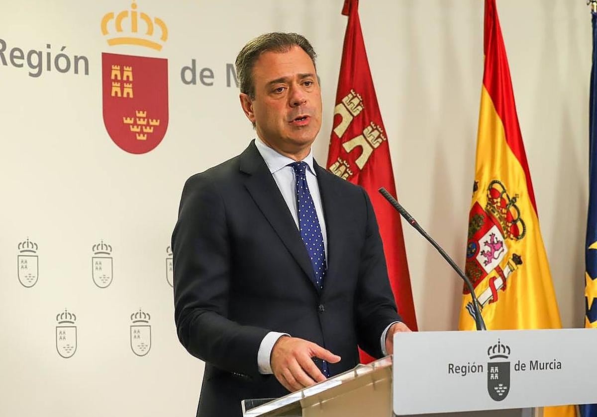 El portavoz del Gobierno regional, Marcos Ortuño, este jueves.