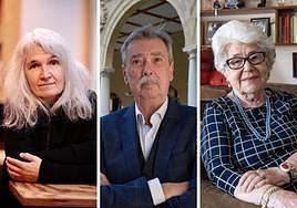 Belén Gopegui, Pedro María Egea y María Teresa Cervantes.