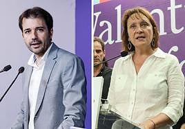 Javier Sánchez Serna y María Marín, en sendas imágenes de archivo.