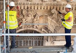Las obras de restauración de la fachada de la Catedral de Murcia