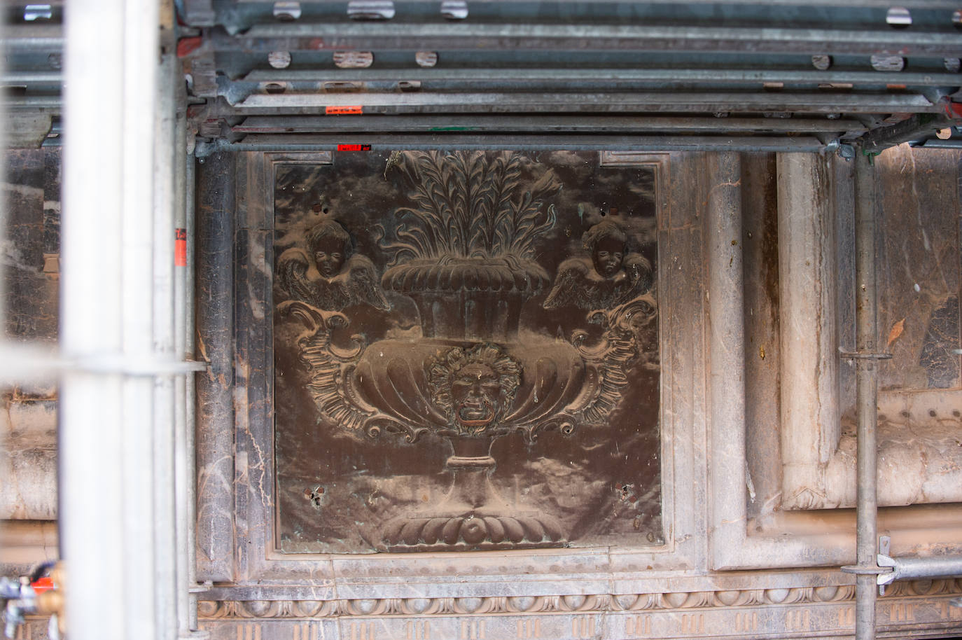 Las obras de restauración de la fachada de la Catedral de Murcia