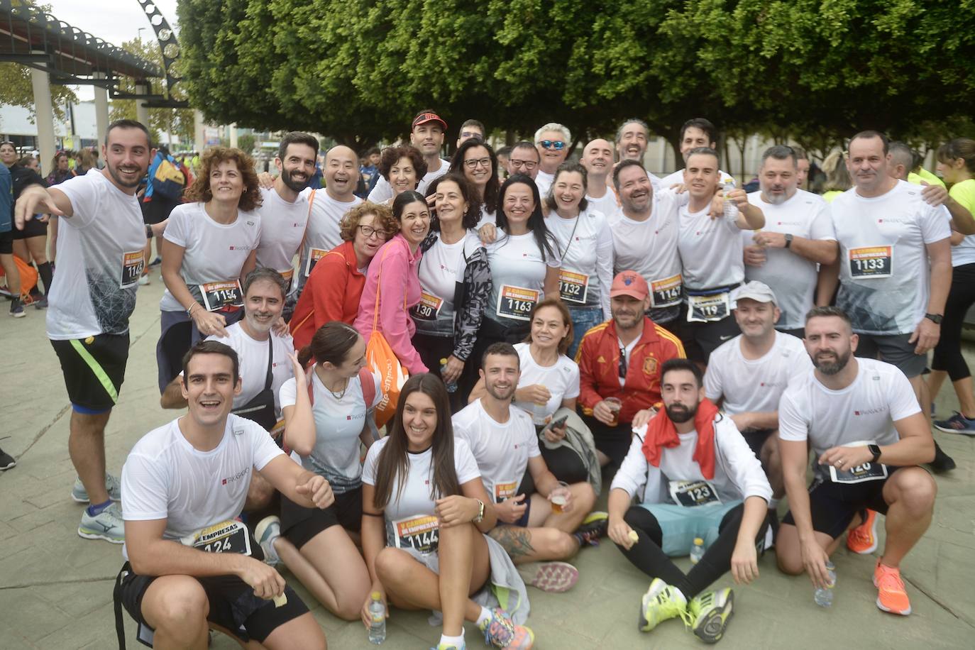 El podio de los participantes en la Carrera de Empresas de Murcia 2023