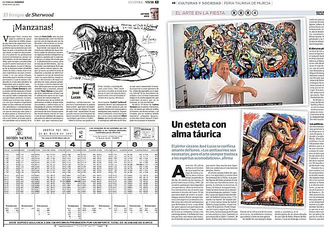 Columna de Antonio Arco ilustrada por José Lucas. Entrevista al artista.