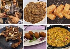 Arriba: Matavendimia, Casa Sebastián y La Macarena. Abajo: Restaurantes Reyes Católicos, San Agustín y Arrocería Fuente del Pino.