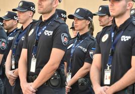 Agentes de la Policía Local de Murcia, durante un acto oficial.