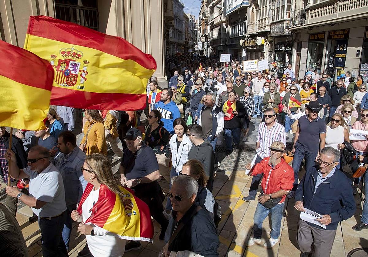 La protesta en Cartagena por la unidad de España, en imágenes