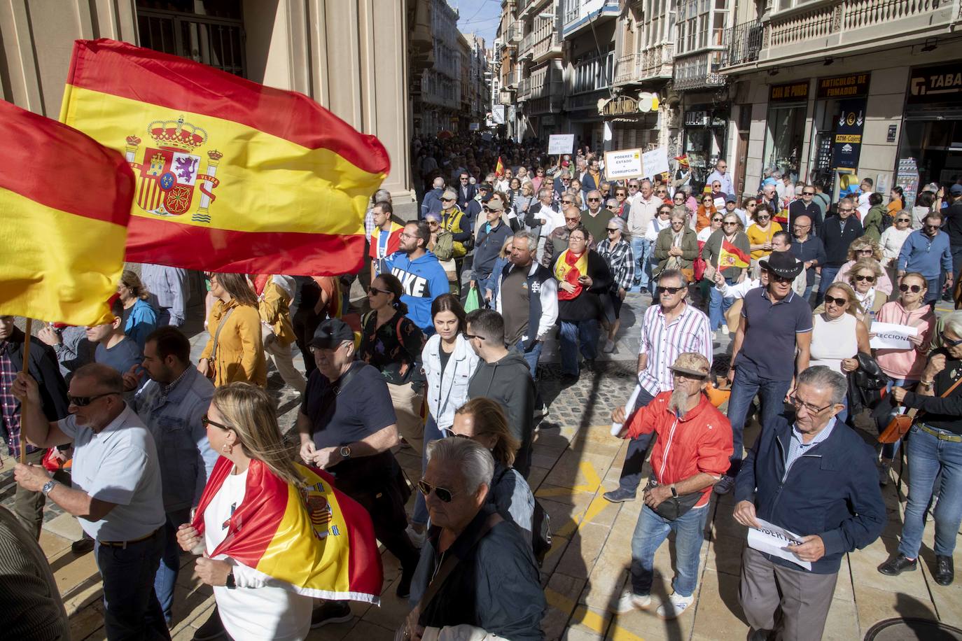 La protesta en Cartagena por la unidad de España, en imágenes