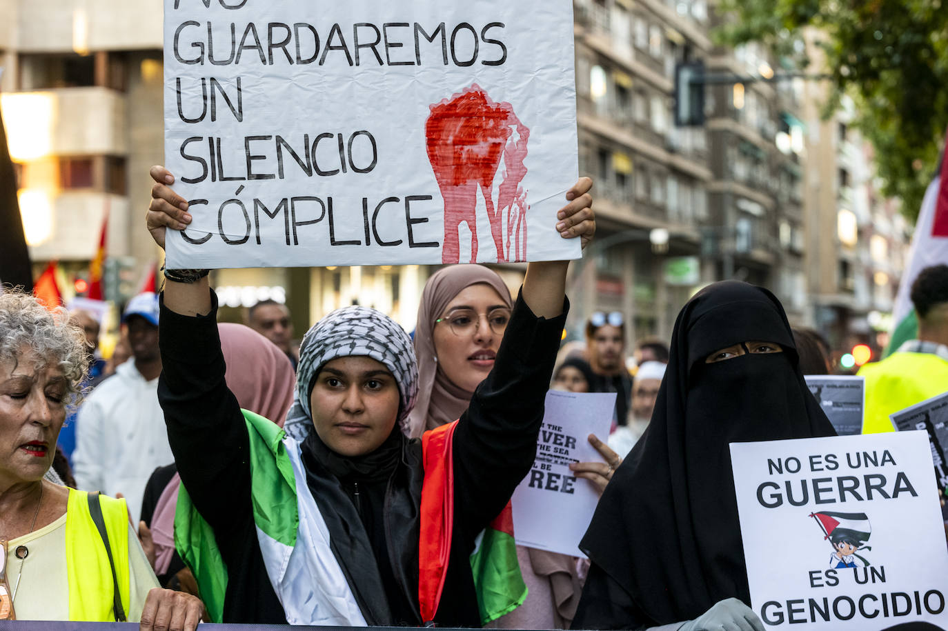Las imágenes de la manifestación en Murcia en defensa de Palestina