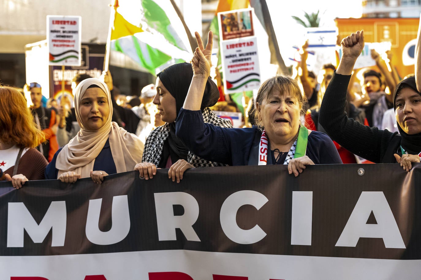 Las imágenes de la manifestación en Murcia en defensa de Palestina