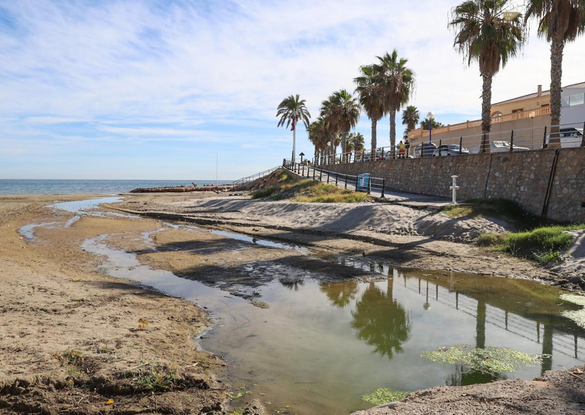 Imagen secundaria 1 - Aspecto que presenta este martes la playa de Cala Mosca.