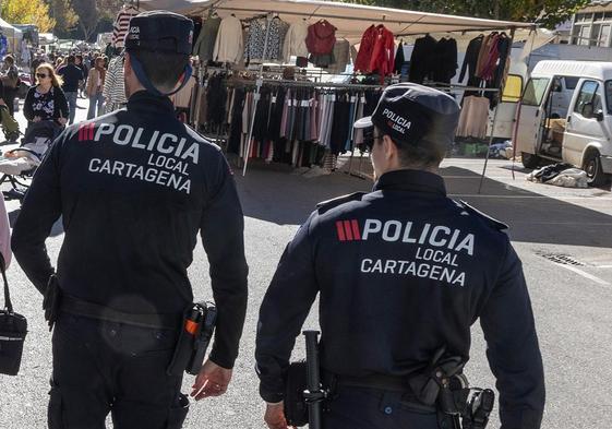 Agentes de policía en Cartagena.