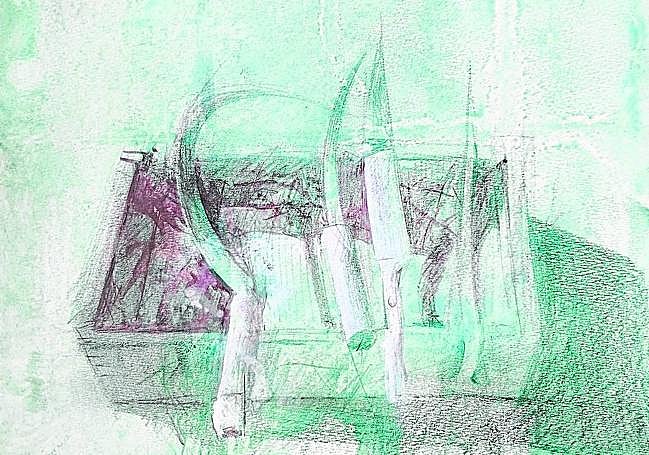 'La corvilla'. Obra original de Pedro Cano, realizada en un cuaderno titulado 'Still-Life' en su estancia en Nueva York en los 80, y recogida en una publicación del Meadows Museum de Dallas (Estados Unidos).