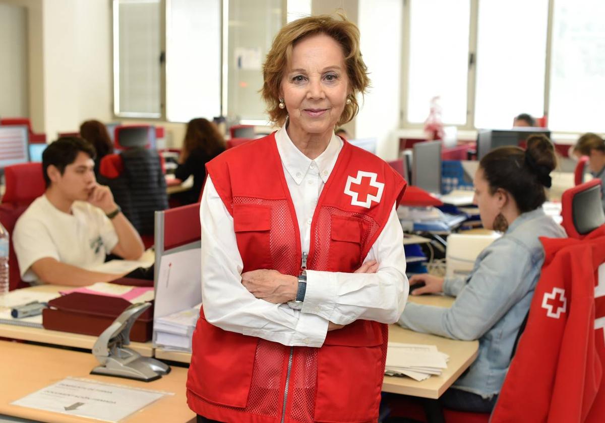 María Teresa Sánchez, esta semana, en la sede de Cruz Roja en Murcia.