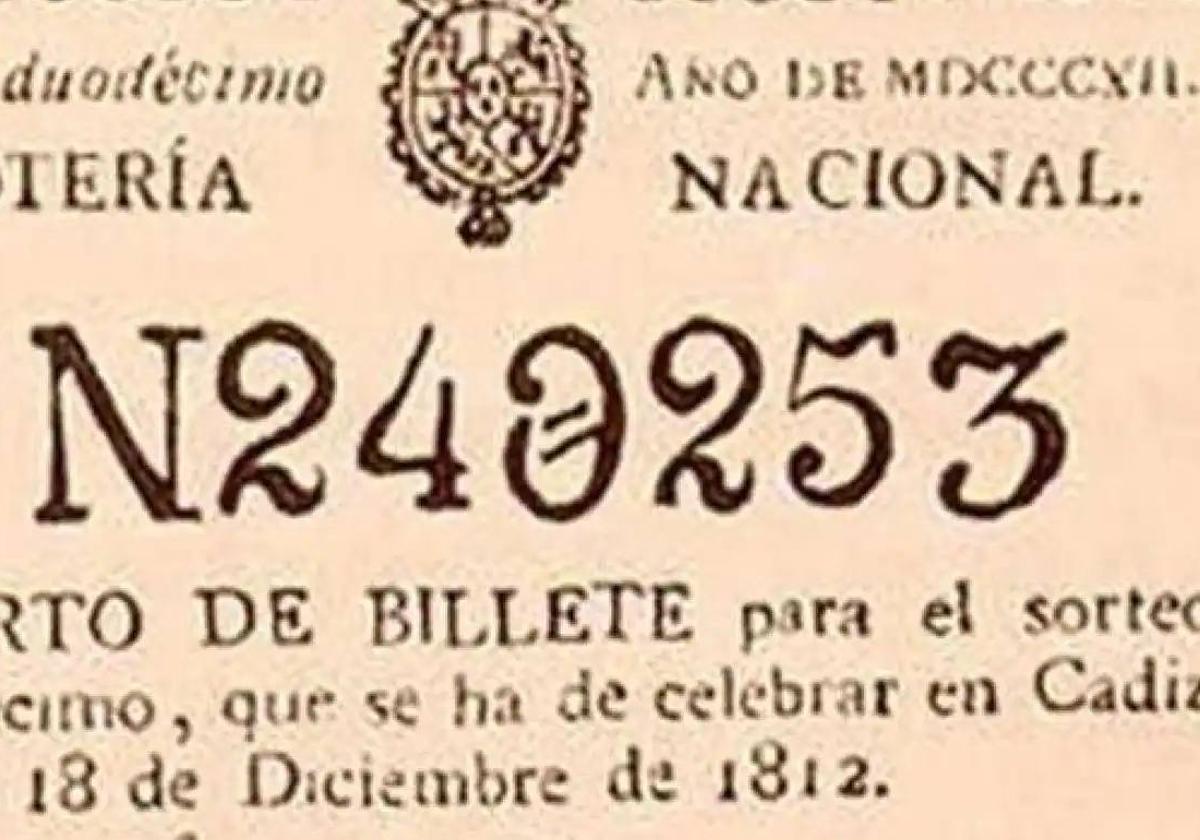 Décimo de la Lotería de Navidad de 1812.