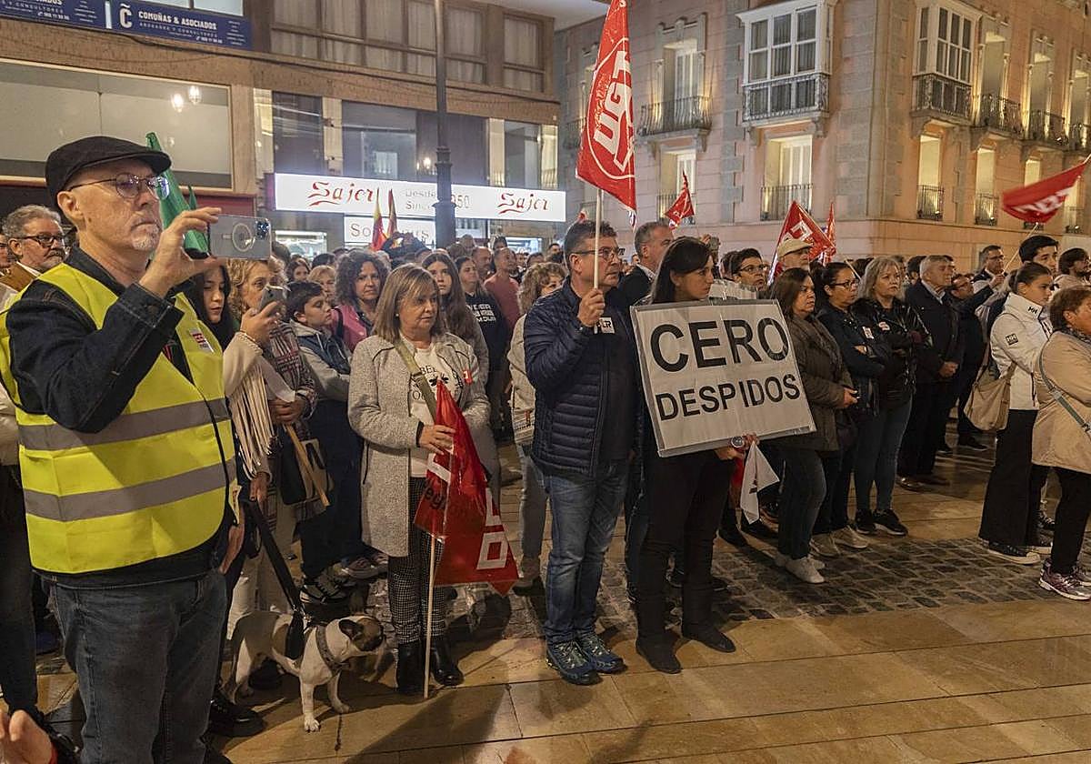 Imagen de archivo de una protesta de los trabajadores de Sabic en el centro de Cartagena.
