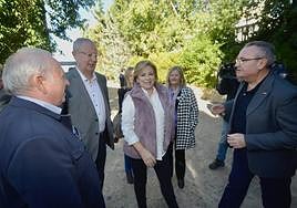 Antonio Jiménez, José Antonio Ruiz Vivo, Elena Valenciano y Santiago Navarro momentos antes de la tertulia.