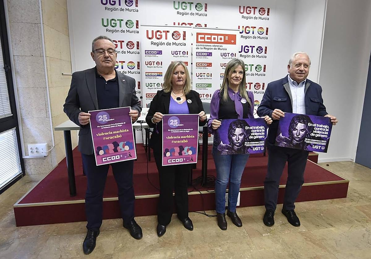 Presentación de la protesta contra la violencia machista en Murcia, Cartagena y otras localidades.