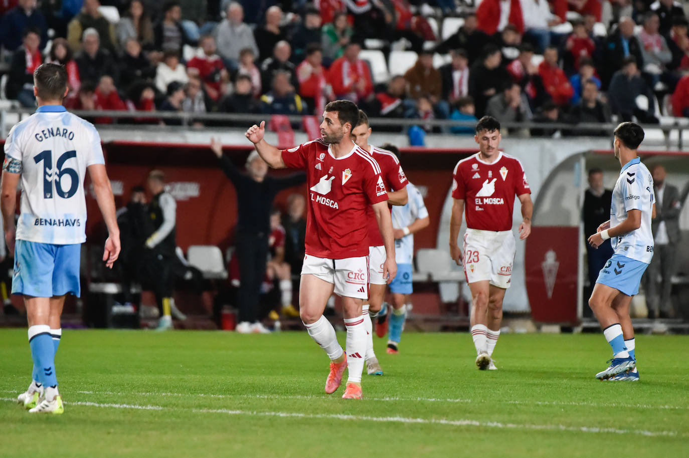 La derrota del Real Murcia frente al Málaga, en imágenes