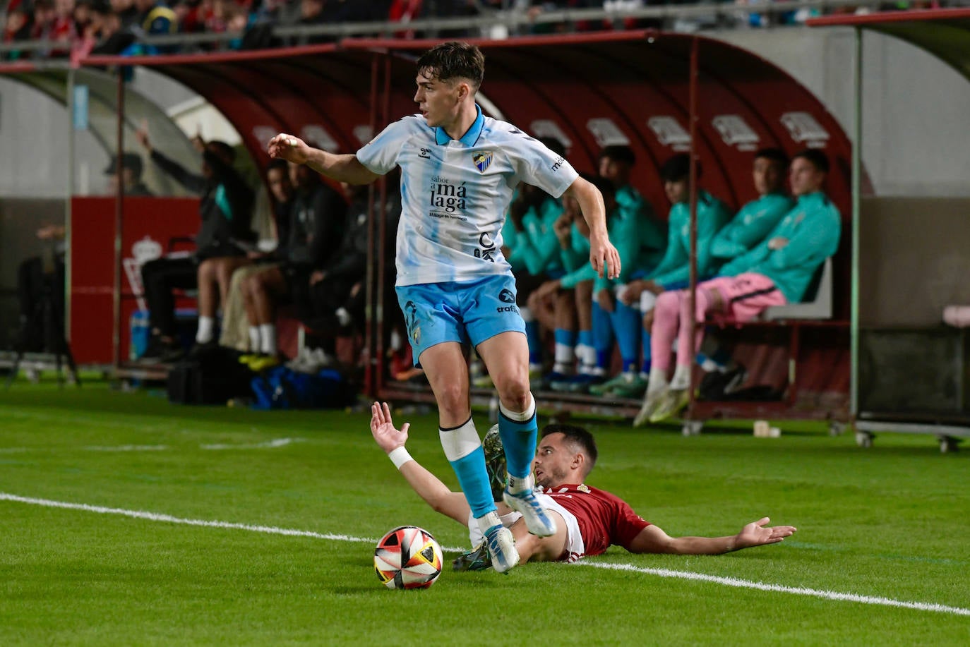 La derrota del Real Murcia frente al Málaga, en imágenes