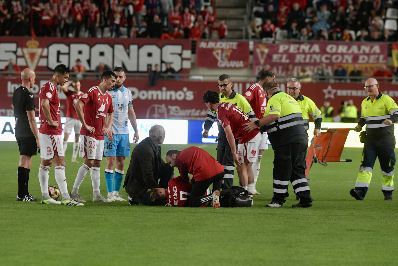 La derrota del Real Murcia frente al Málaga, en imágenes