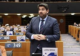 López Miras, este miércoles, durante su intervención en el Comité de las Regiones de la UE.