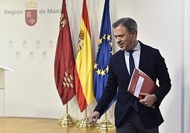 Marcos Ortuño, este jueves, en la rueda de prensa posterior al Consejo de Gobierno.