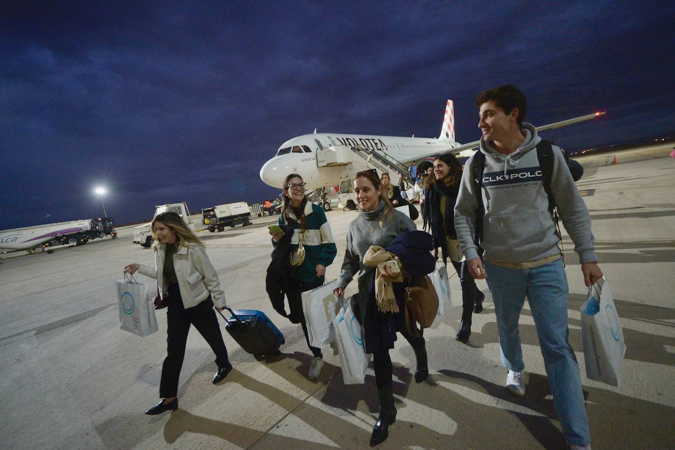 El vuelo entre Madrid y Murcia, en imágenes