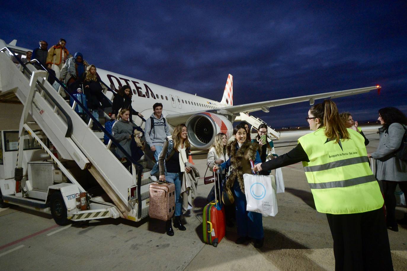 El vuelo entre Madrid y Murcia, en imágenes