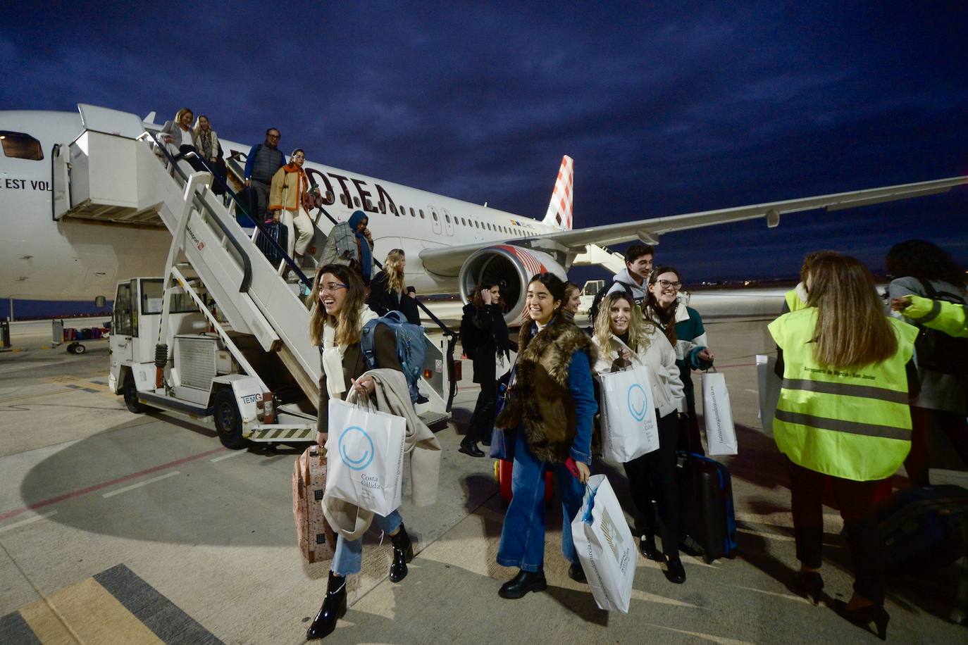 El vuelo entre Madrid y Murcia, en imágenes