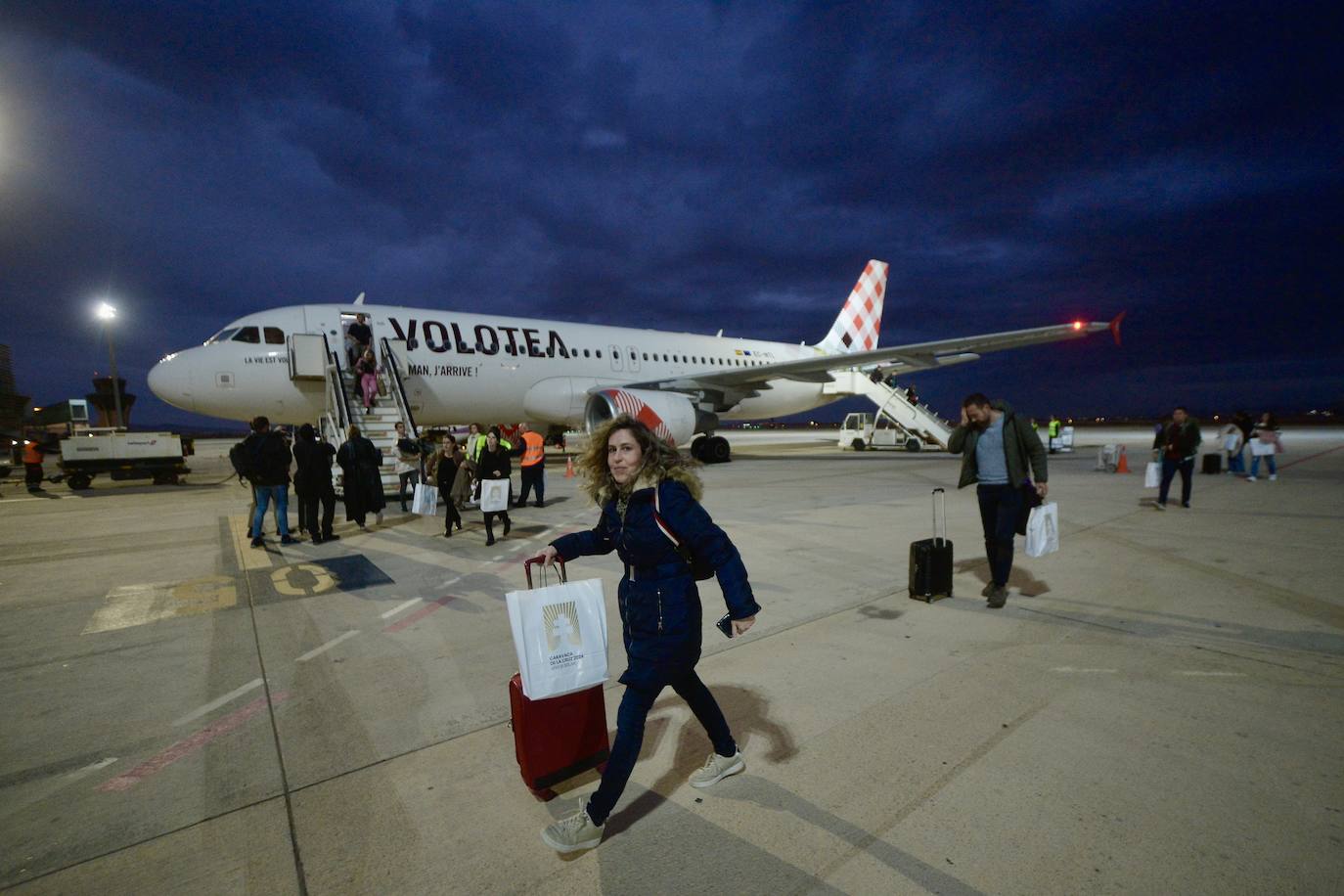 El vuelo entre Madrid y Murcia, en imágenes