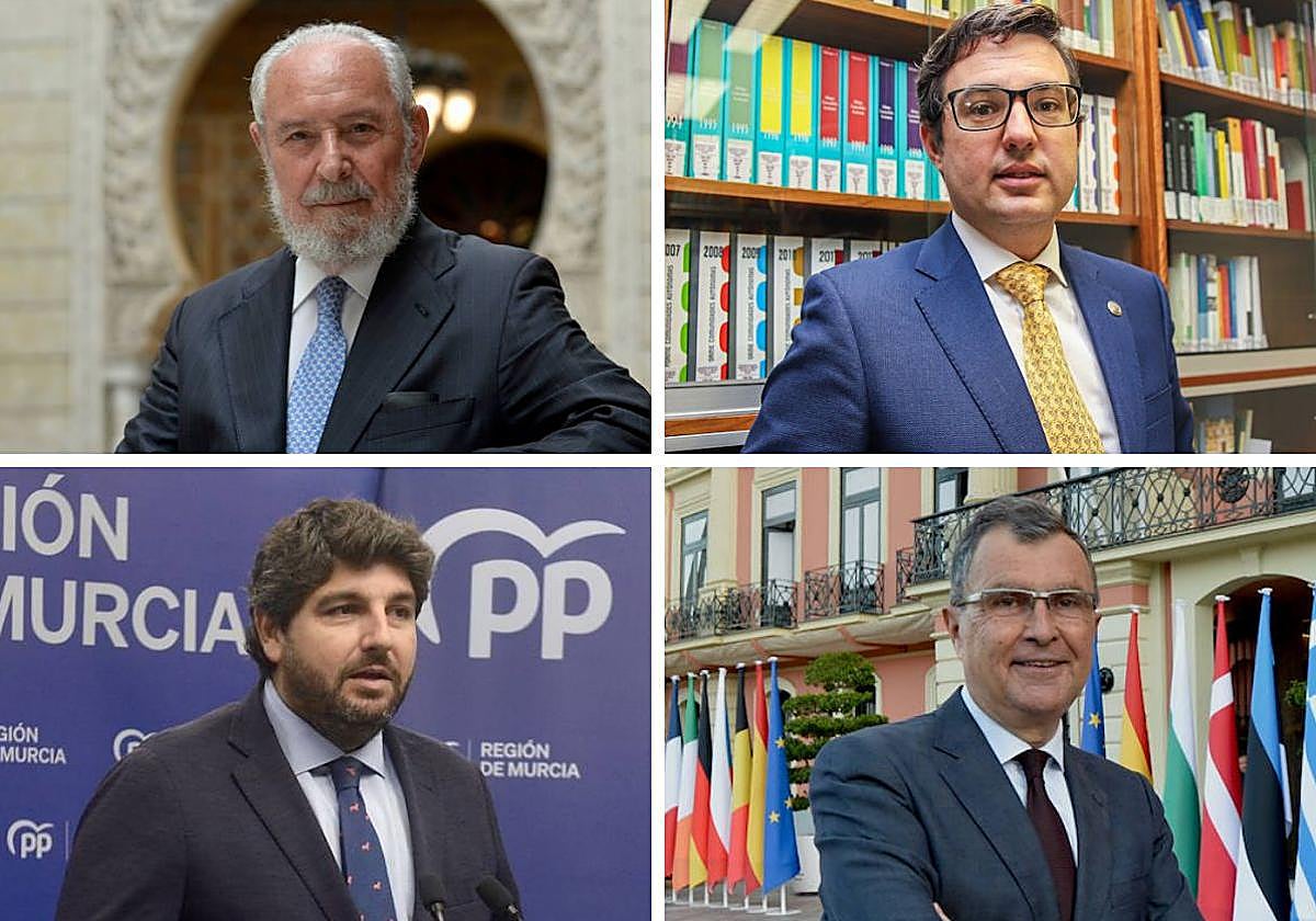 Manuel Aragón, Germán Teruel, Fernando López Miras y José Ballesta.