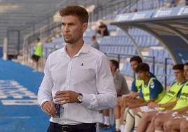 Víctor Cea, en un partido del UCAM en La Condomina.