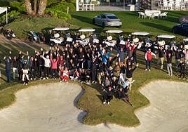 Los participantes. Eufóricos momentos antes de salir a disputar la prueba.