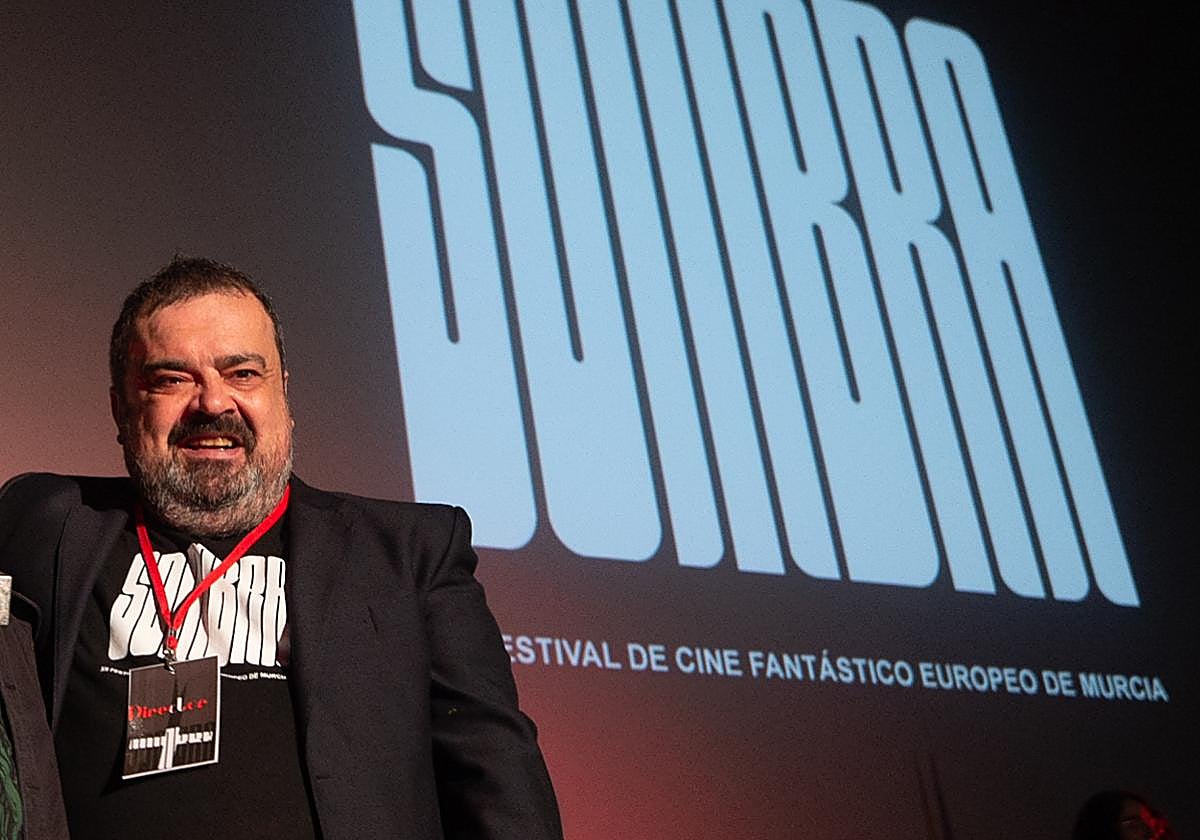 Javier García durante el Festival Sombra 2023.