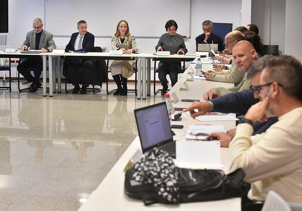 Enrique Ujaldón (segundo por la izquierda), junto a Micaela Martínez Costa, en la Mesa Sectorial.