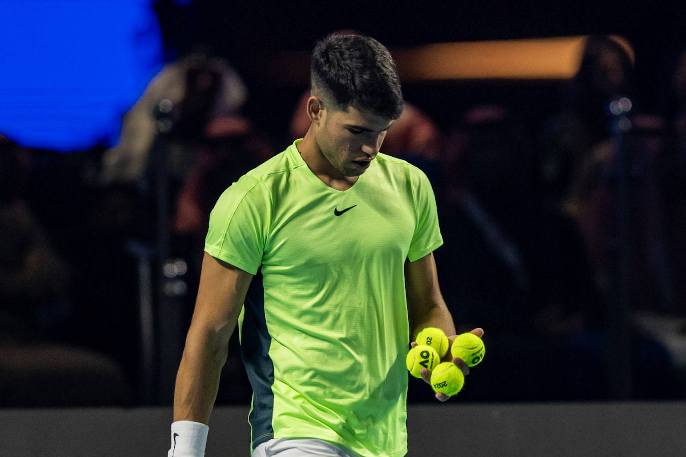 El partido de exhibición entre Alcaraz y Djokovic, en imágenes