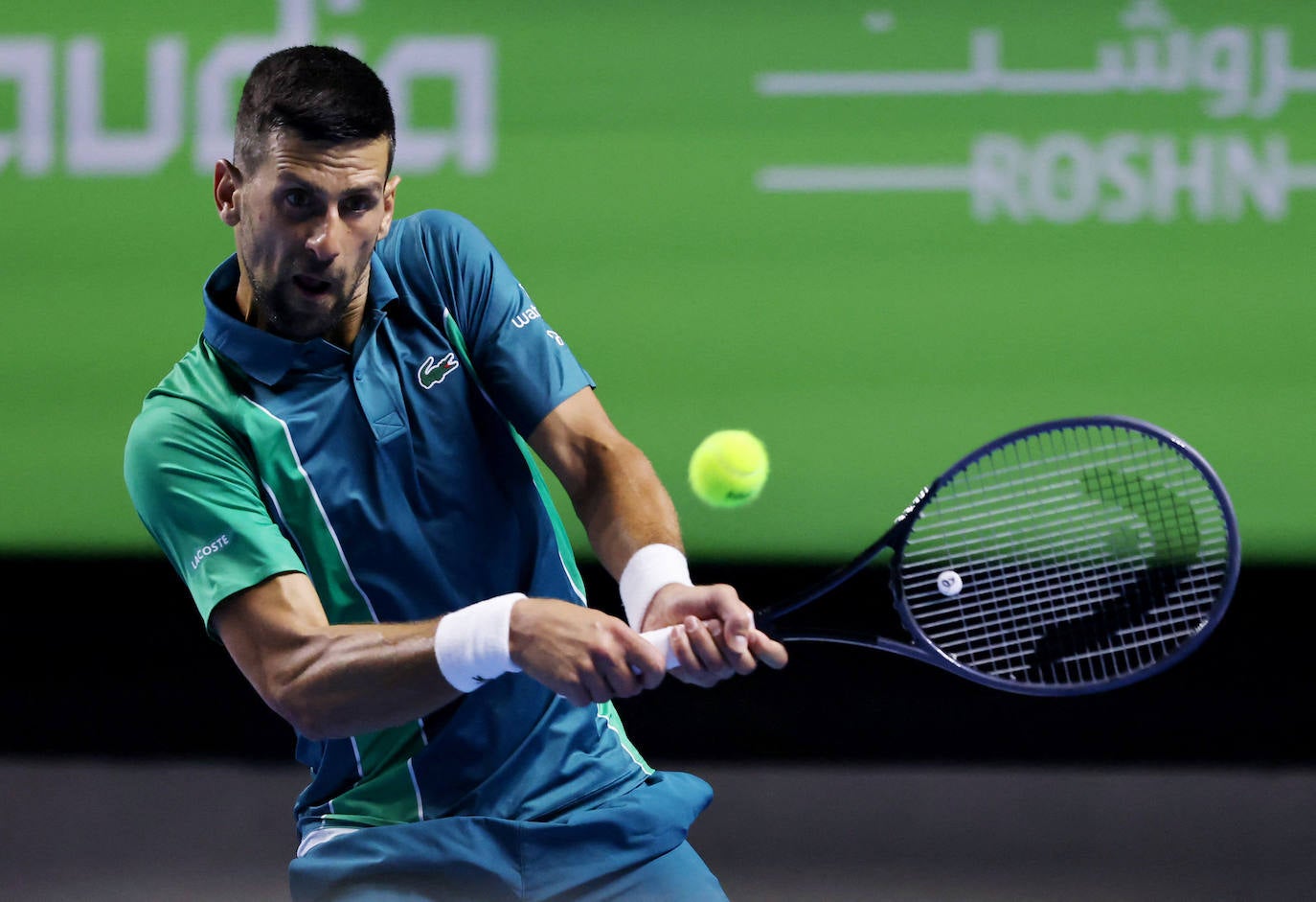 El partido de exhibición entre Alcaraz y Djokovic, en imágenes