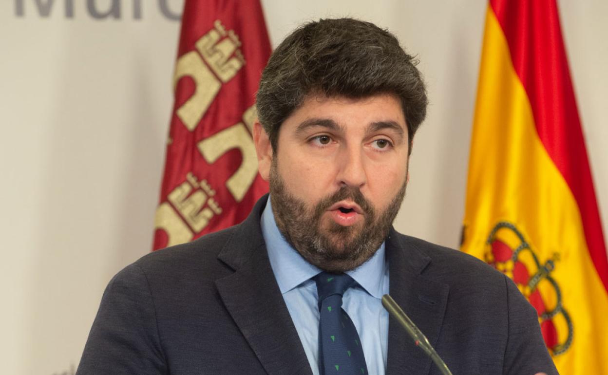 Fernando López Miras, ayer en San Esteban. 