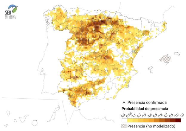 Distribución del aguilucho cenizo en España.