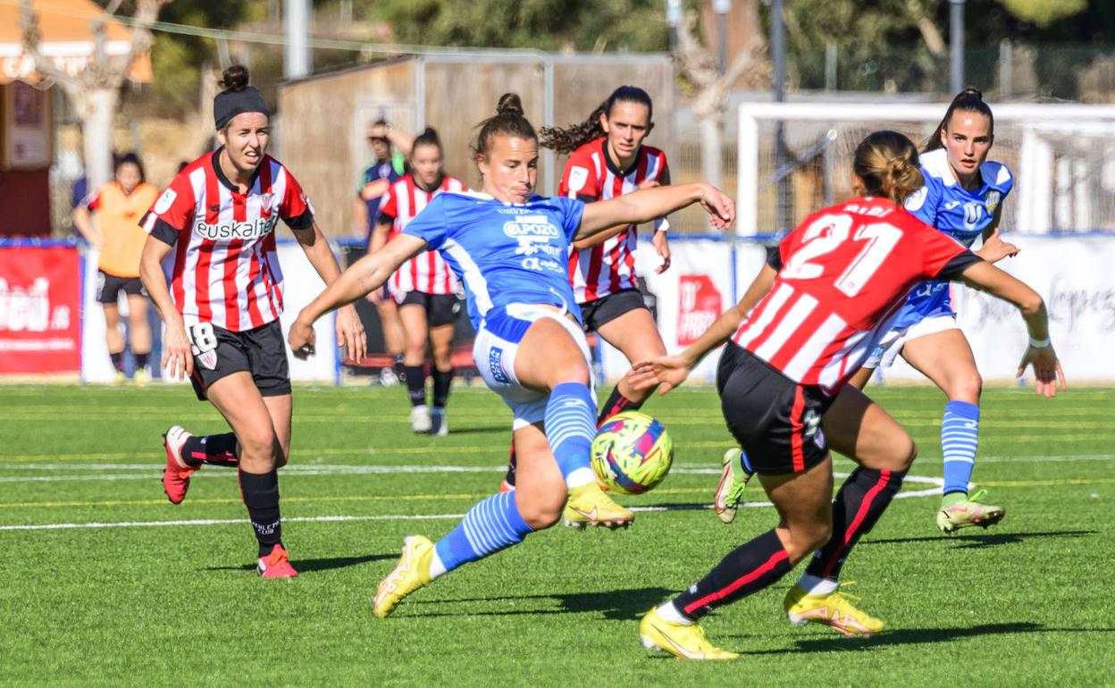 Un momento del encuentro frente al Athletic. 