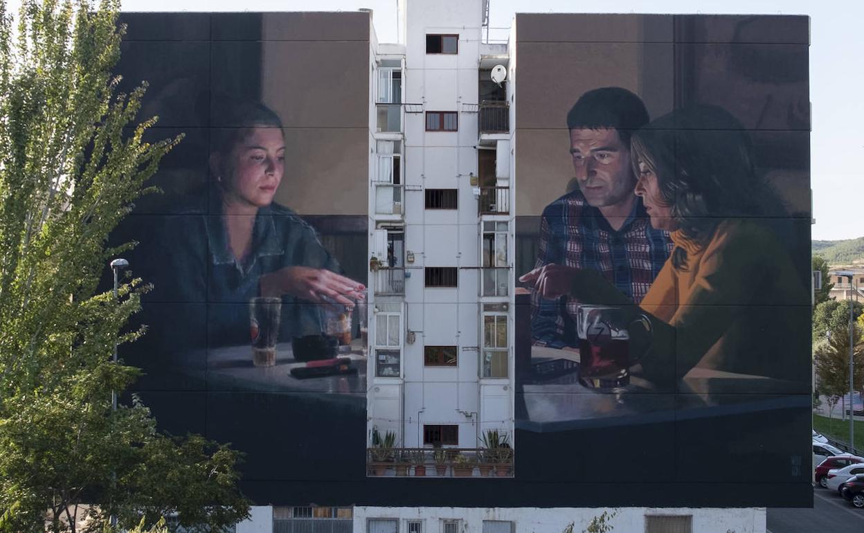 Uno de los grafitis nominados, ubicado en Tudela.