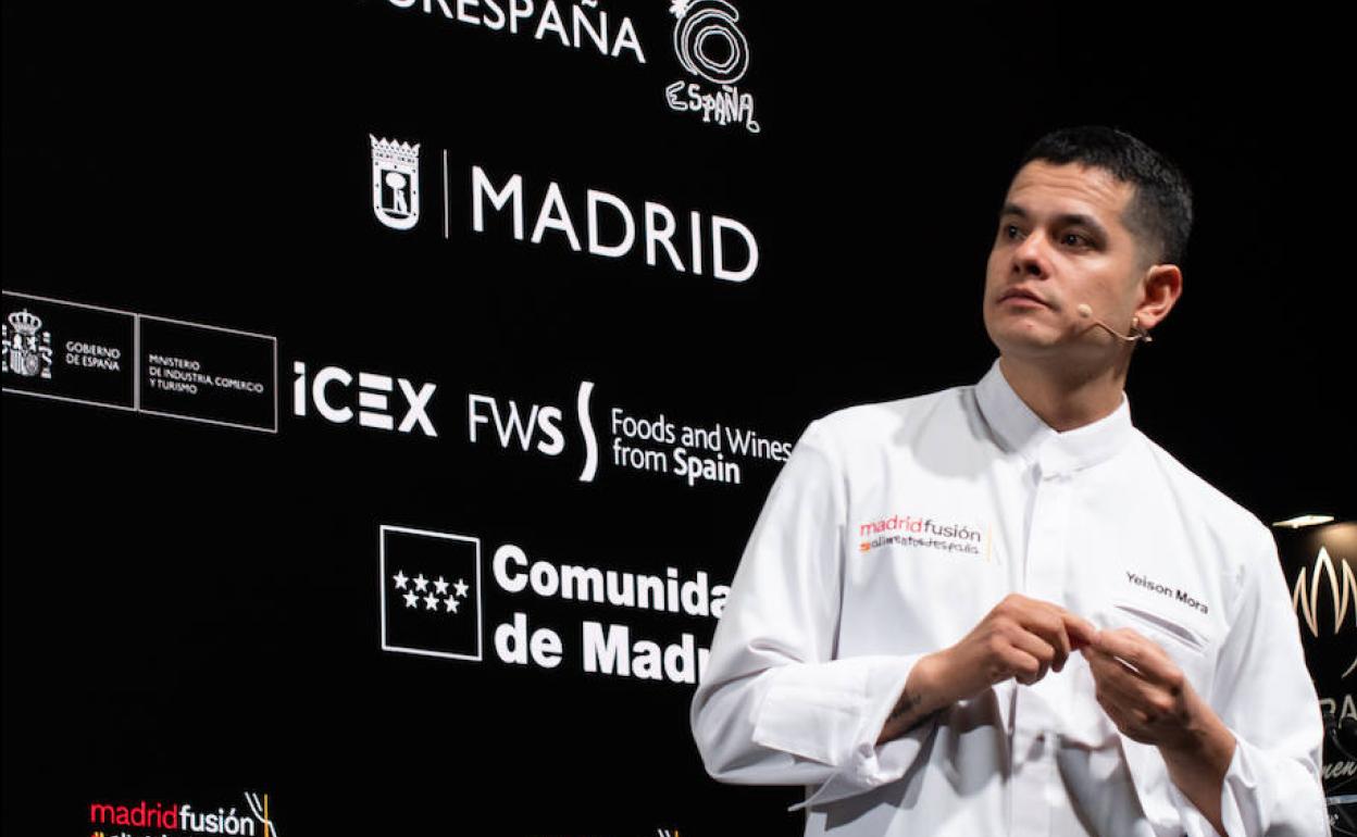 Yeison Mora, en el escenario de Madrid Fusión Alimentos de España, 