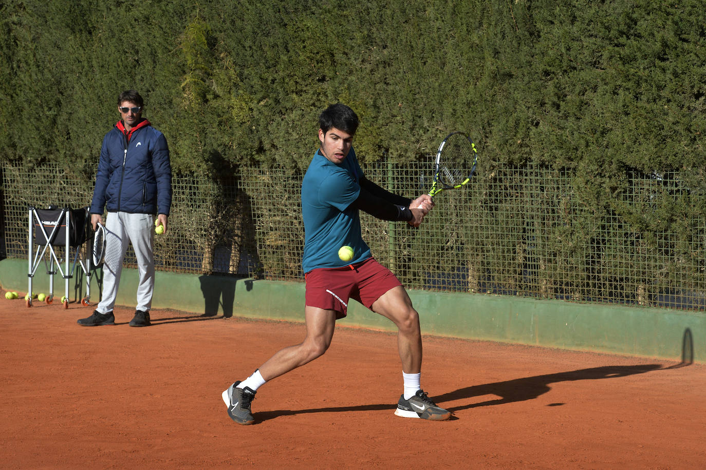Fotos: Así entrena Carlos Alcaraz en Murcia antes de volver a la pista