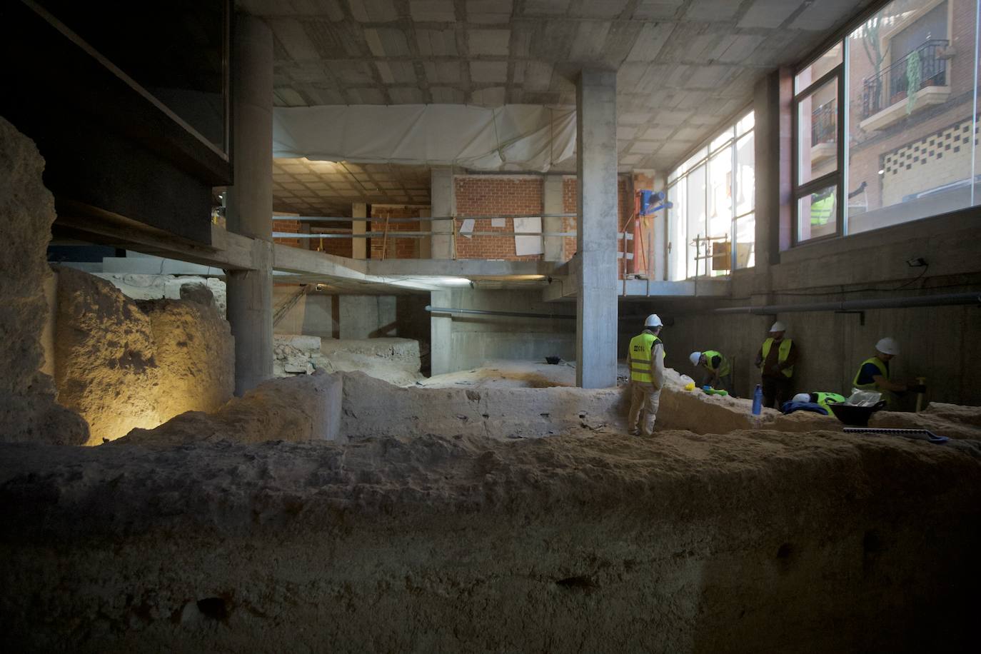 Fotos: Obras de ampliación bajo tierra del Museo de la Muralla de Murcia