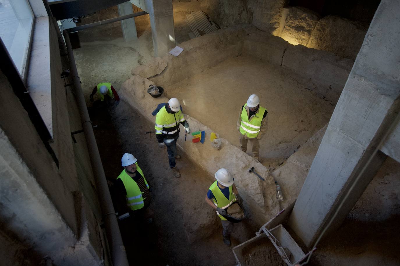 Fotos: Obras de ampliación bajo tierra del Museo de la Muralla de Murcia