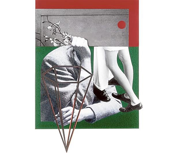 'Odisea Bloom' (collage analógico). Pensamiento próximo a la sensación pura. El monólogo interior de Molly Bloom: lo que una persona piensa antes de dormir, las palabras que pasan por su cabeza.