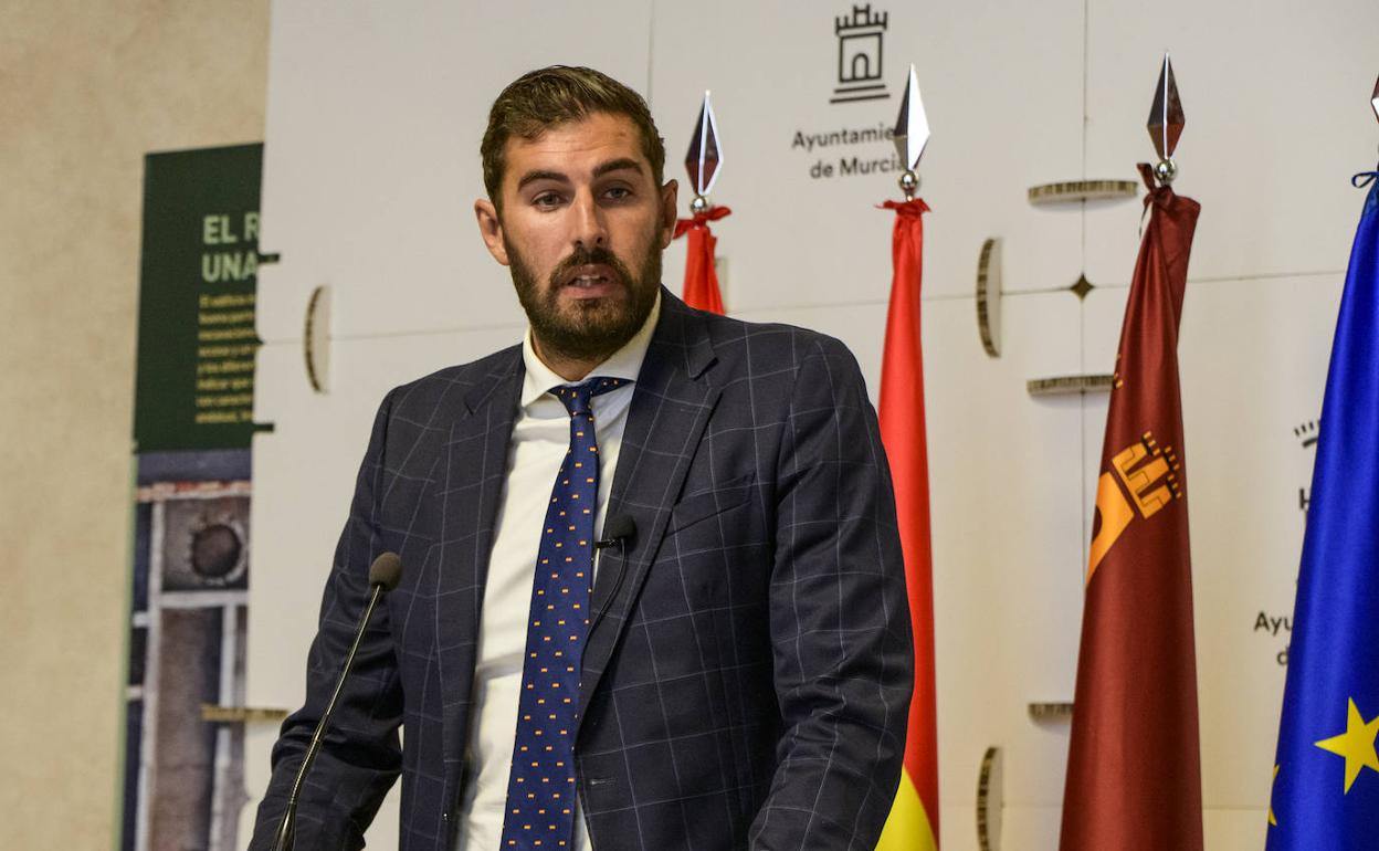 José Ángel Antelo, durante una comparecencia en el Ayuntamiento de Murcia.